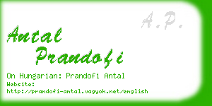 antal prandofi business card